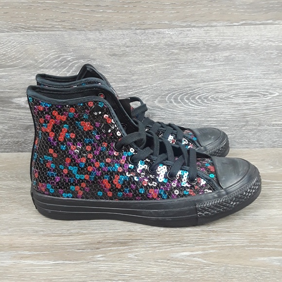 Converse Shoes - Women's Converse Ctas Sequins Black Blue Cheery